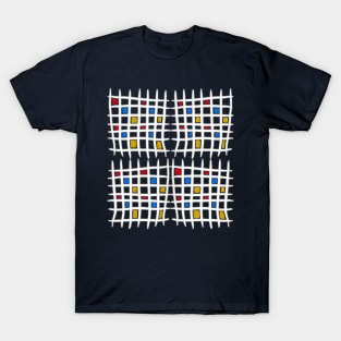 Abstract pattern with red, gold and blue T-Shirt